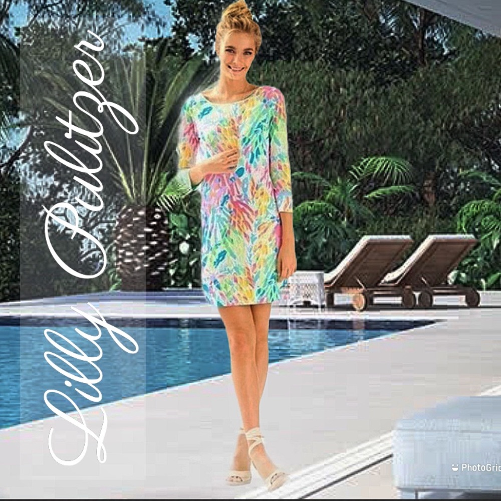 🌸 Lilly Pulitzer Marlowe Dress in Multi Sparkling Sands • L